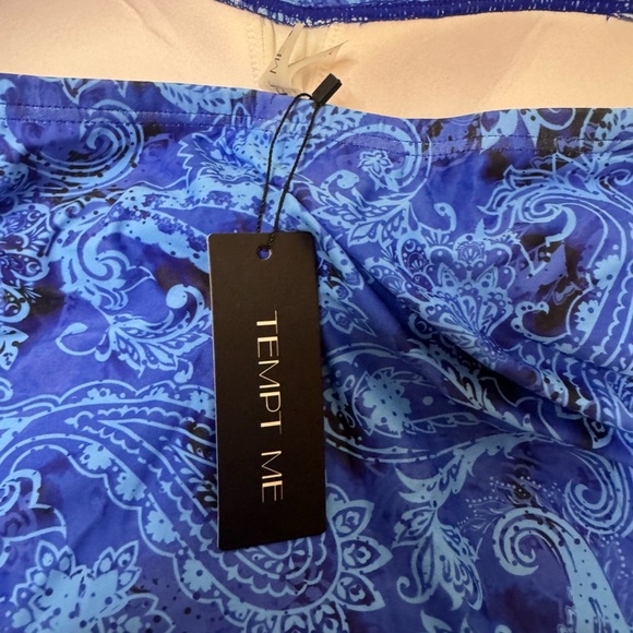 Tempt Me Tankini Bandeau Swim Top with Bottom Tummy Control Swimsuit SZ Md NWT - Picture 8 of 9